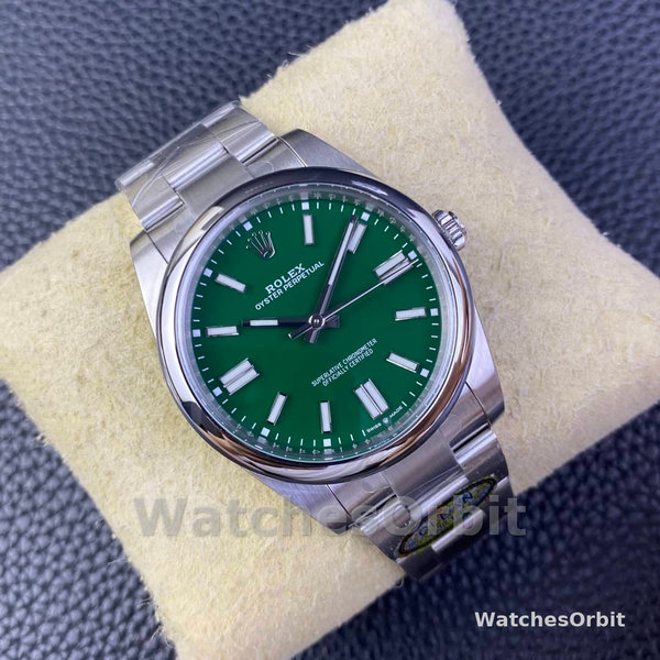 Mens Rolex Oyster Perpetual 41 Green Dial Stainless Steel 124300 Green Dial Replica Image