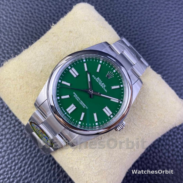 Mens Rolex Oyster Perpetual 41 Green Dial Stainless Steel 124300 Green Dial Replica Image