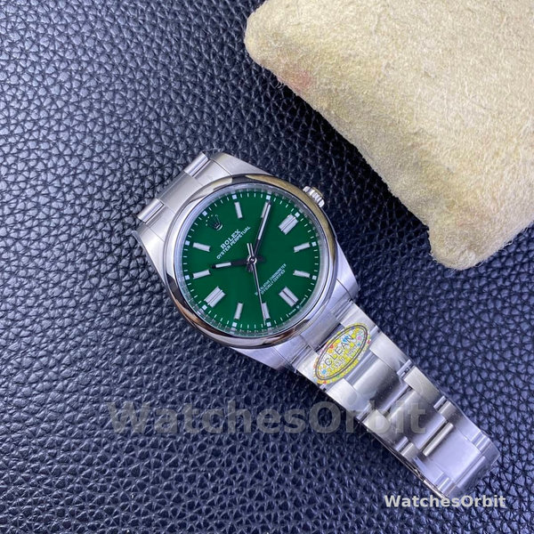 Mens Rolex Oyster Perpetual 41 Green Dial Stainless Steel 124300 Green Dial Replica Image