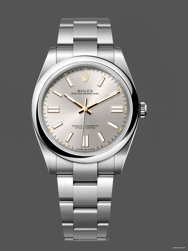 Rolex Oyster Perpetual 41mm Smooth Bezel Oyster Bracelet Silver Dial 124300 0001