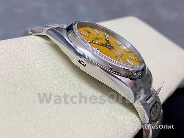 Replica Rolex Oyster Perpetual-124300, Oystersteel, Quadrante giallo Uomo Quadrante giallo