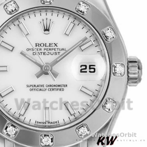 Replica Rolex Pearlmaster 29 mm Donna-80319-Componente bianco Lusso