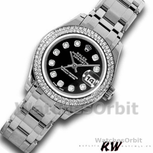 Replica Rolex Pearlmaster 29mm Donna-80339-Lussuosa lunetta con diamanti