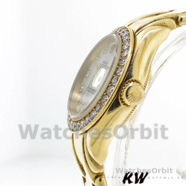 Replica Rolex Pearlmaster 29 mm Donna-80298-Componente bianco MOP Lusso