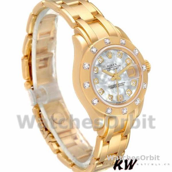 Replica Rolex Pearlmaster 29 mm Donna-80318-MOP Quadrante di Diamanti Lusso