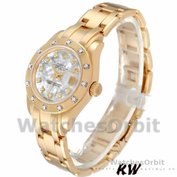 Replica Rolex Pearlmaster 29 mm Donna-80318-MOP Quadrante di Diamanti Lusso