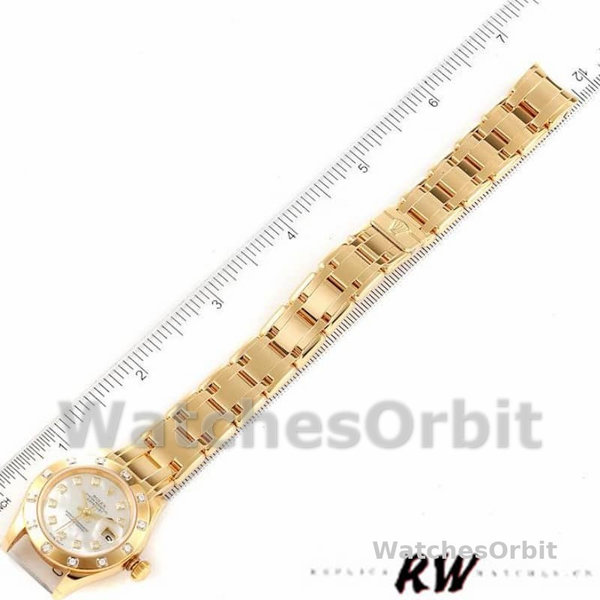 Replica Rolex Pearlmaster 29 mm Donna-80318-MOP Quadrante di Diamanti Lusso