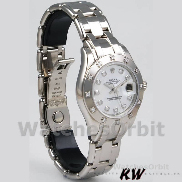Replica Rolex Pearlmaster 29 mm Donna-80319-MOP Quadrante di Diamanti Lusso