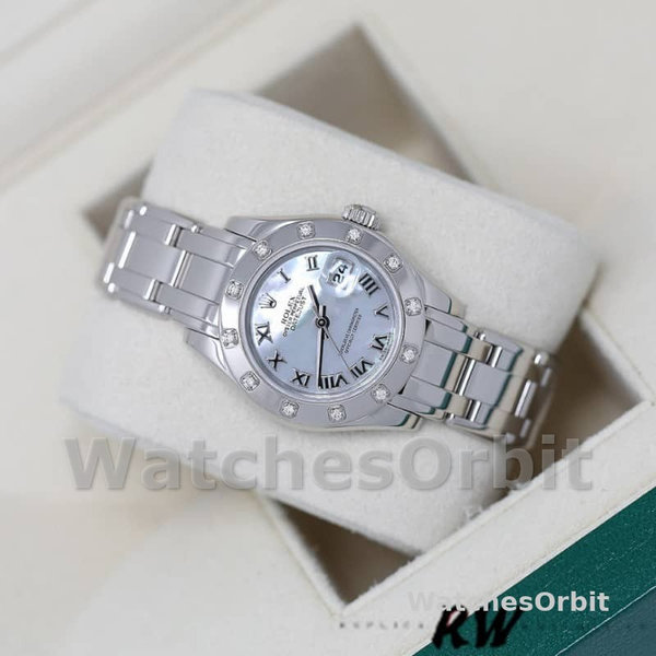 Replica Rolex Pearlmaster 29 mm Donna-80319-MOP Quadrante romano Lusso