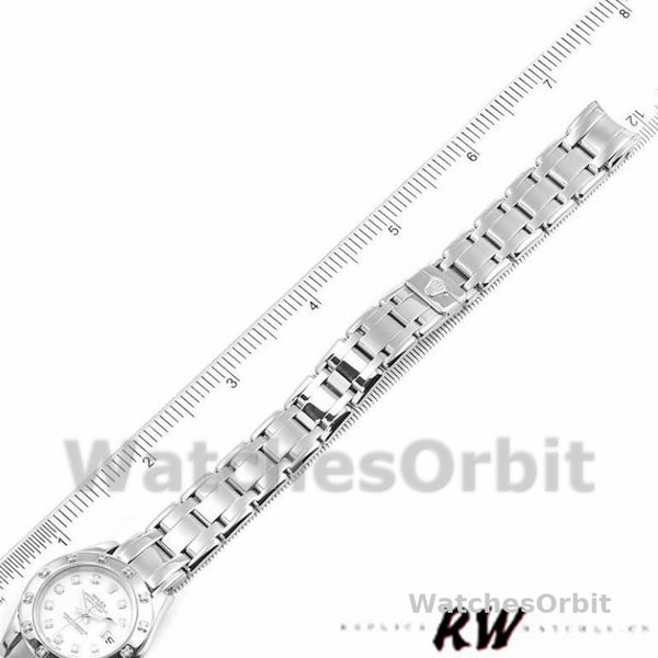 Rolex Pearlmaster 80319 White Dial Diamond 29MM Lady Replica Watch