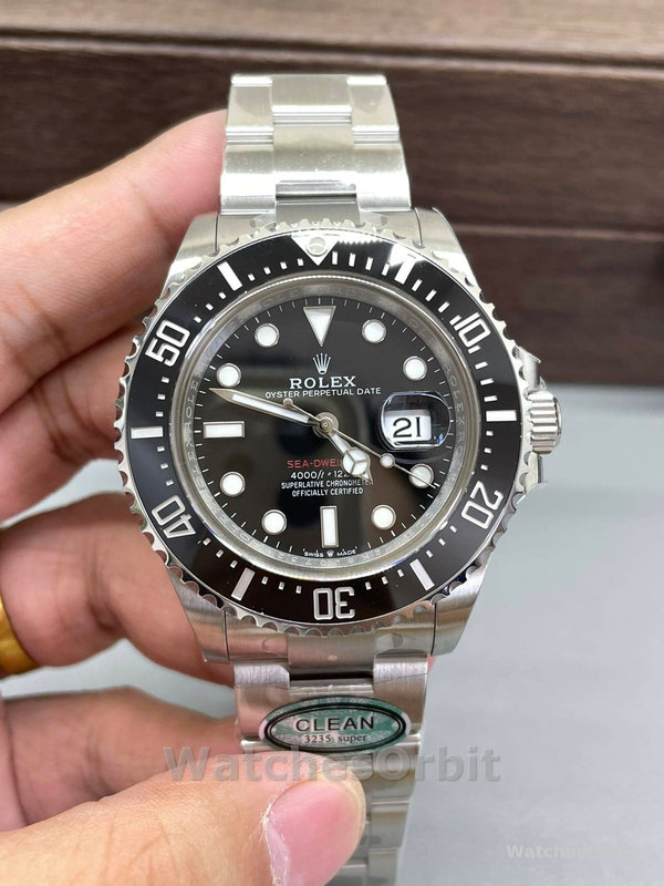 Replica Rolex Sea-Dweller 43 mm Uomo-126600-Acciaio inossidabile-Comparatore nero Nero