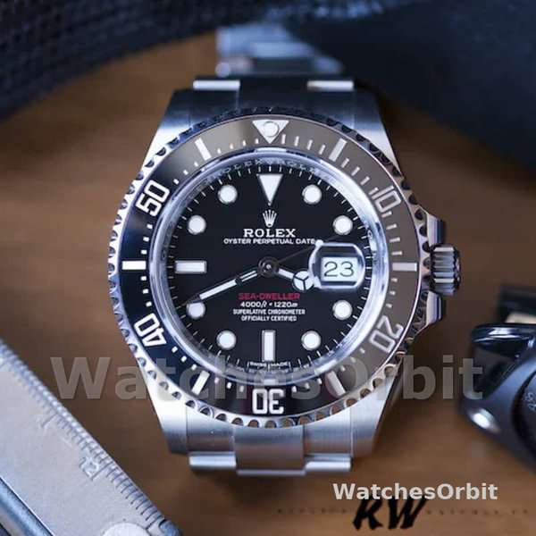 Replica Rolex Sea-Dweller 43 mm Uomo-126600-Acciaio inossidabile-Comparatore nero Nero