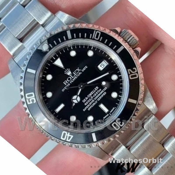 Mens Rolex Sea-Dweller Deepsea 40mm Mens-16600-Stainless Steel-D-Blue-Black Dial Black Replica Image