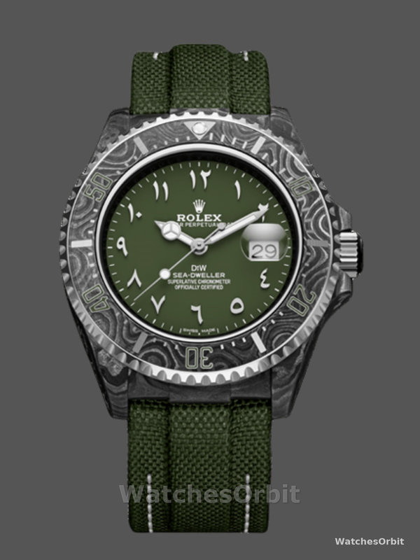 Rolex Sea Dweller DiW Carbon HUNTER ARABIC 43mm Luxury Mens Watch