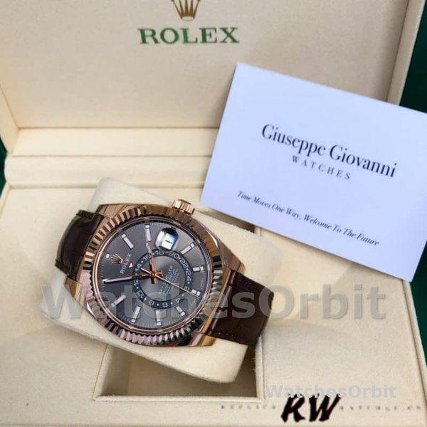 Mens Rolex Sky-Dweller 42mm Mens-326135-Dark Rhodium Dial Dark Rhodium Replica Image