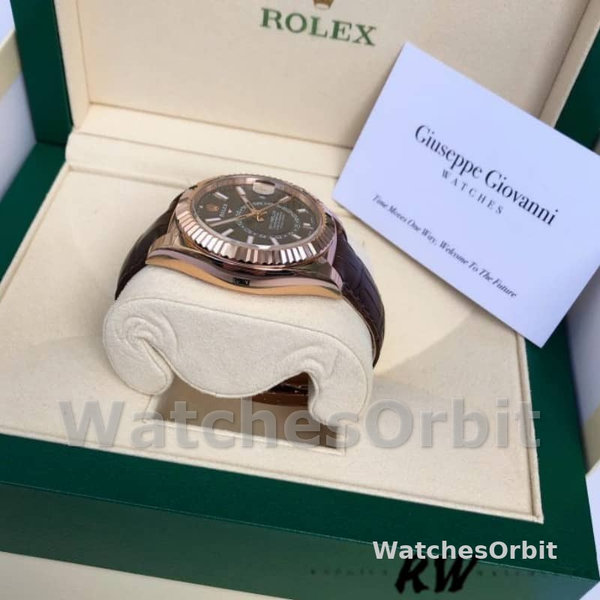 Mens Rolex Sky-Dweller 42mm Mens-326135-Dark Rhodium Dial Dark Rhodium Replica Image
