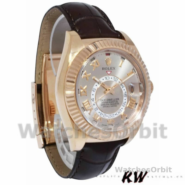 Men's Rolex Sky-Dweller 42mm Men's-326135-Sundust Dial-Rose Gold Sundust<br />