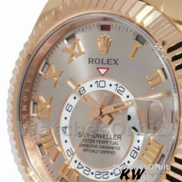 Mens Rolex Sky-Dweller 42mm Mens-326135-Sundust Dial-Rose Gold Sundust<br /> Replica Image