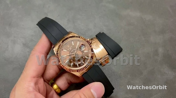 Replica Rolex Sky-Dweller-m336235 0002 da uomo, 42 mm, cioccolato