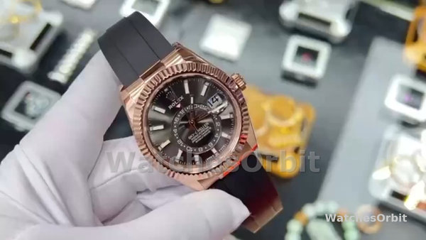 Replica Rolex Sky-Dweller-m336235 0002 da uomo, 42 mm, cioccolato