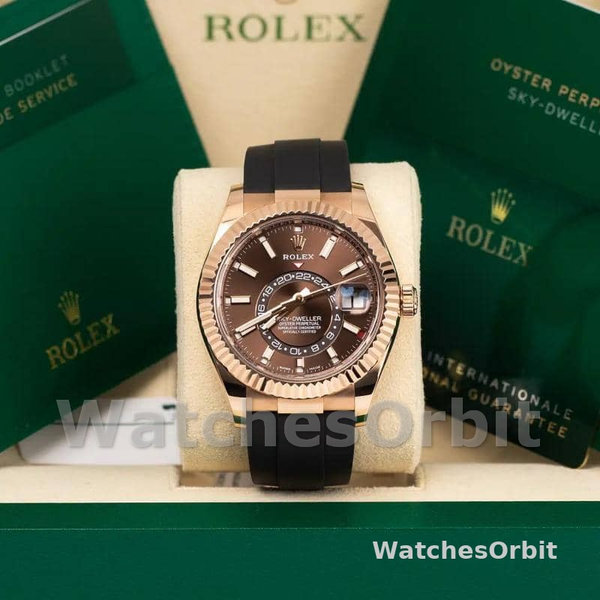 Replica Rolex Sky-Dweller-m336235 0002 da uomo, 42 mm, cioccolato