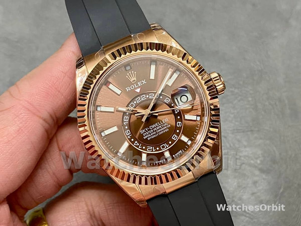 Replica Rolex Sky-Dweller-m336235 0002 da uomo, 42 mm, cioccolato