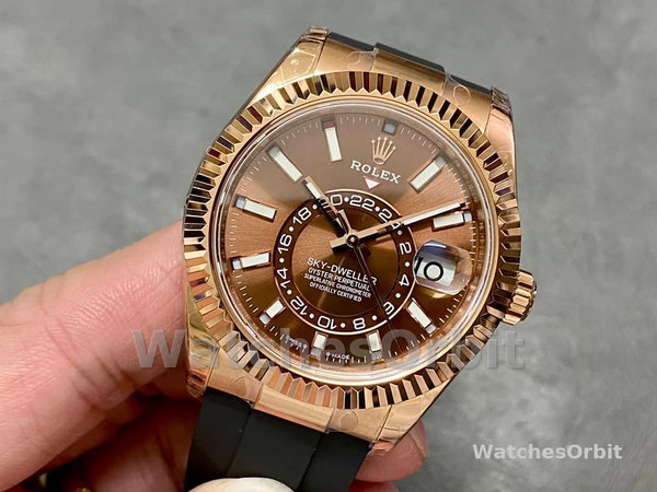 Replica Rolex Sky-Dweller-m336235 0002 da uomo, 42 mm, cioccolato