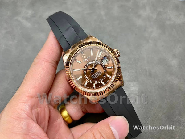 Replica Rolex Sky-Dweller-m336235 0002 da uomo, 42 mm, cioccolato
