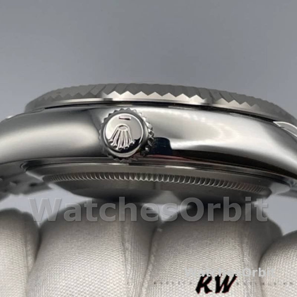 Replica Rolex Sky-Dweller 42 mm Uomo-326934-Ghiera scanalata-Comparatore bianco Bianco