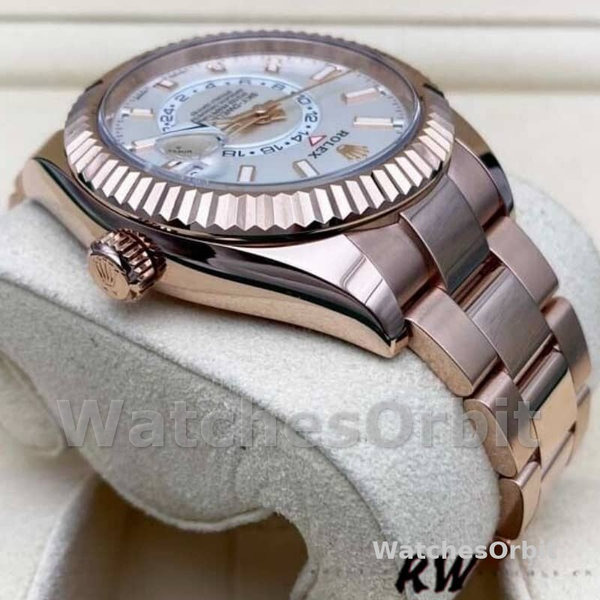 Replica Rolex Sky-Dweller 42mm Heren-326935-Rose Gold-White Dial Wit
