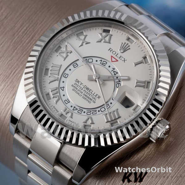 Rolex Sky-Dweller 326939 Fluted Bezel Ivory Dial 42MM Herren Replica Watch