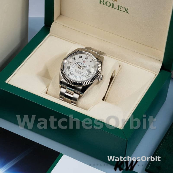 Rolex Sky-Dweller 326939 Fluted Bezel Ivory Dial 42MM Herren Replica Watch