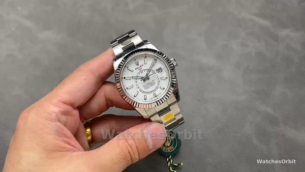 Replica Rolex Day Date unisex 36-128236 0009, lunetta scanalata, bracciale in platino, blu ghiaccio