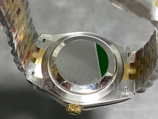 Womens Rolex Day Date 36-m128396TBR 0016, Platinum, Turquoise, Diamond‑Set Roman Dial, Diamond Bezel, Blue Replica Watch Image