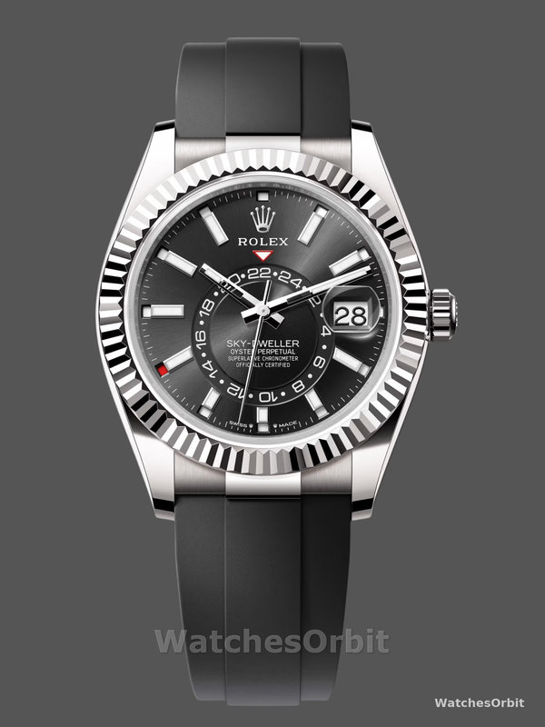 Rolex Sky Dweller 42 White Gold Black Dial M336239 0002 Men's Watch