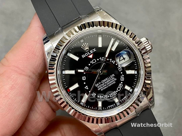 Mens Rolex Sky-Dweller 42-M336239 0002, White Gold, Black Dial, Men’s Black Dial Replica Watch Image