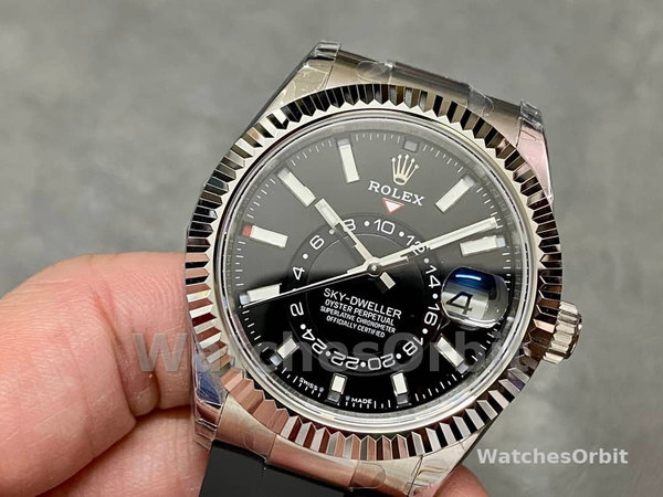 Mens Rolex Sky-Dweller 42-M336239 0002, White Gold, Black Dial, Men’s Black Dial Replica Watch Image