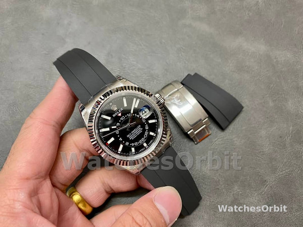 Mens Rolex Sky-Dweller 42-M336239 0002, White Gold, Black Dial, Men’s Black Dial Replica Watch Image