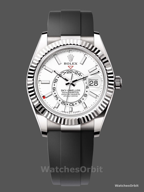 Rolex Sky Dweller 42 White Gold White Dial Oysterflex M336239 0003