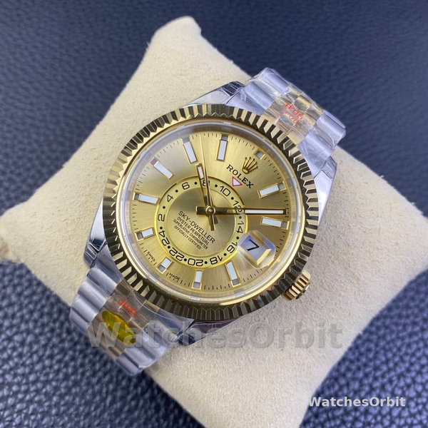 Mens Rolex Sky Dweller 42mm Champagne Dial Jubilee M336933 0002 Mens Luxury Champagne Dial Replica Watch Image