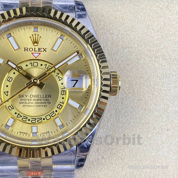 Mens Rolex Sky Dweller 42mm Champagne Dial Jubilee M336933 0002 Mens Luxury Champagne Dial Replica Watch Image