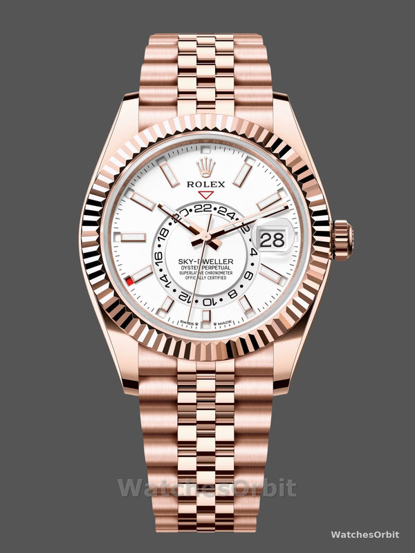 Rolex Sky Dweller 42mm Intense White Dial Fluted Bezel Jubilee Bracelet m336935 0007