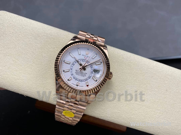Rolex Sky Dweller 42mm Intense White Dial Fluted Bezel Jubilee Bracelet m336935 0007