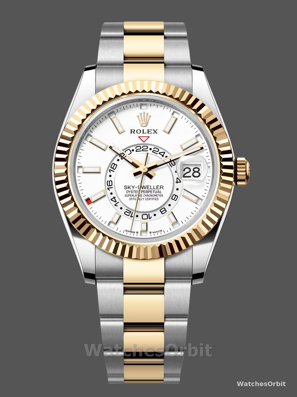 Rolex Sky Dweller 42mm White Dial Stick Markers m336933 0005 Men's Watch
