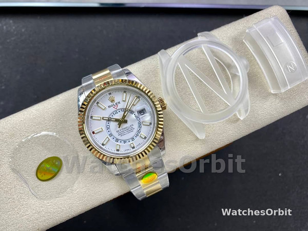 Mens Rolex Sky Dweller 42mm White Dial M336933 0005 Oystersteel Mens White Dial Replica Watch Image