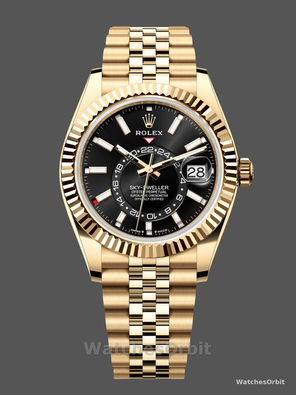 Rolex Sky Dweller 42mm18 kt Yellow Gold Black Dial m336938 0005
