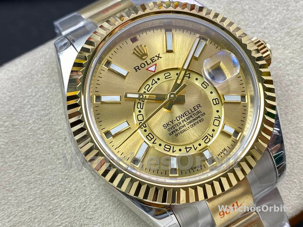 Rolex Sky Dweller Champagne Dial Yellow Gold 336933 0001 42mm