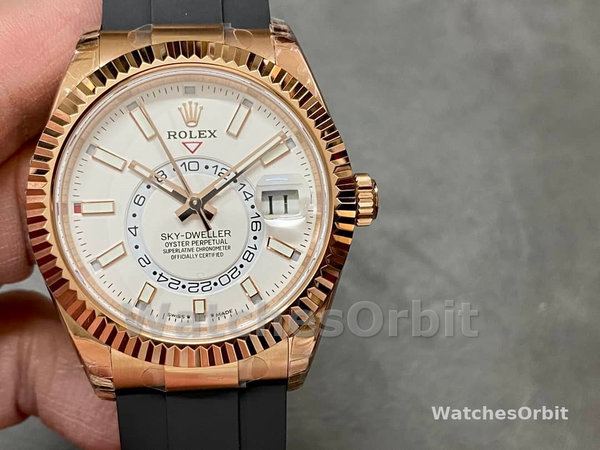 Replica Heren Rolex Sky-Dweller-m336235 0003, 42mm, Roségoud
