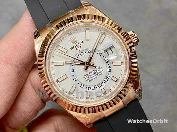 Replica Heren Rolex Sky-Dweller-m336235 0003, 42mm, Roségoud