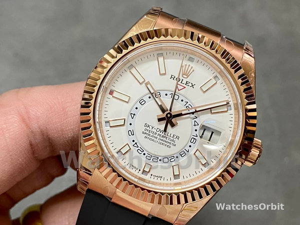 Replica Heren Rolex Sky-Dweller-m336235 0003, 42mm, Roségoud